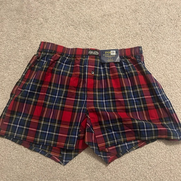 Ralph Lauren Red and Blue Plaid Boxers - Picture 1 of 3